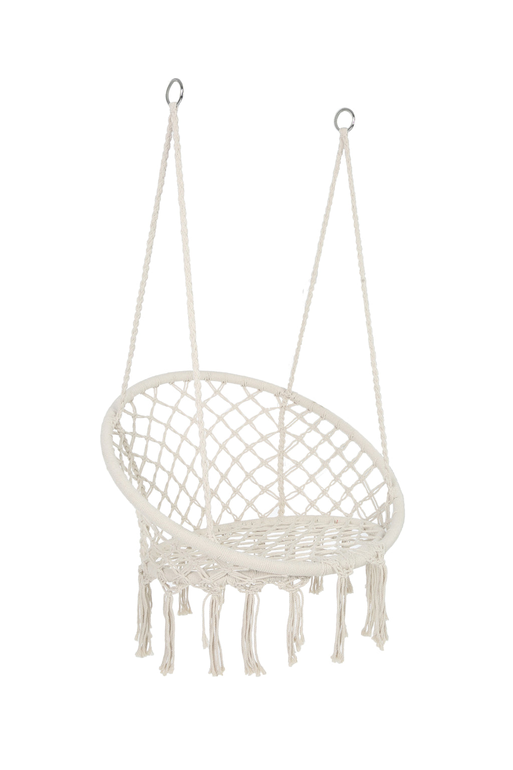 Leoglint Hammock Outdoor Chair Macrame Swing  Max 330 Lbs Hanging Cotton Rope Hammock Swing Chair for Indoor and Outdoor