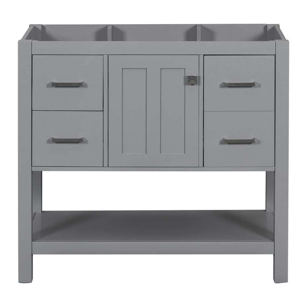 Leoglint [Cabinet Only] 36" Gray Modern Bathroom Vanity with USB(Sink not included)