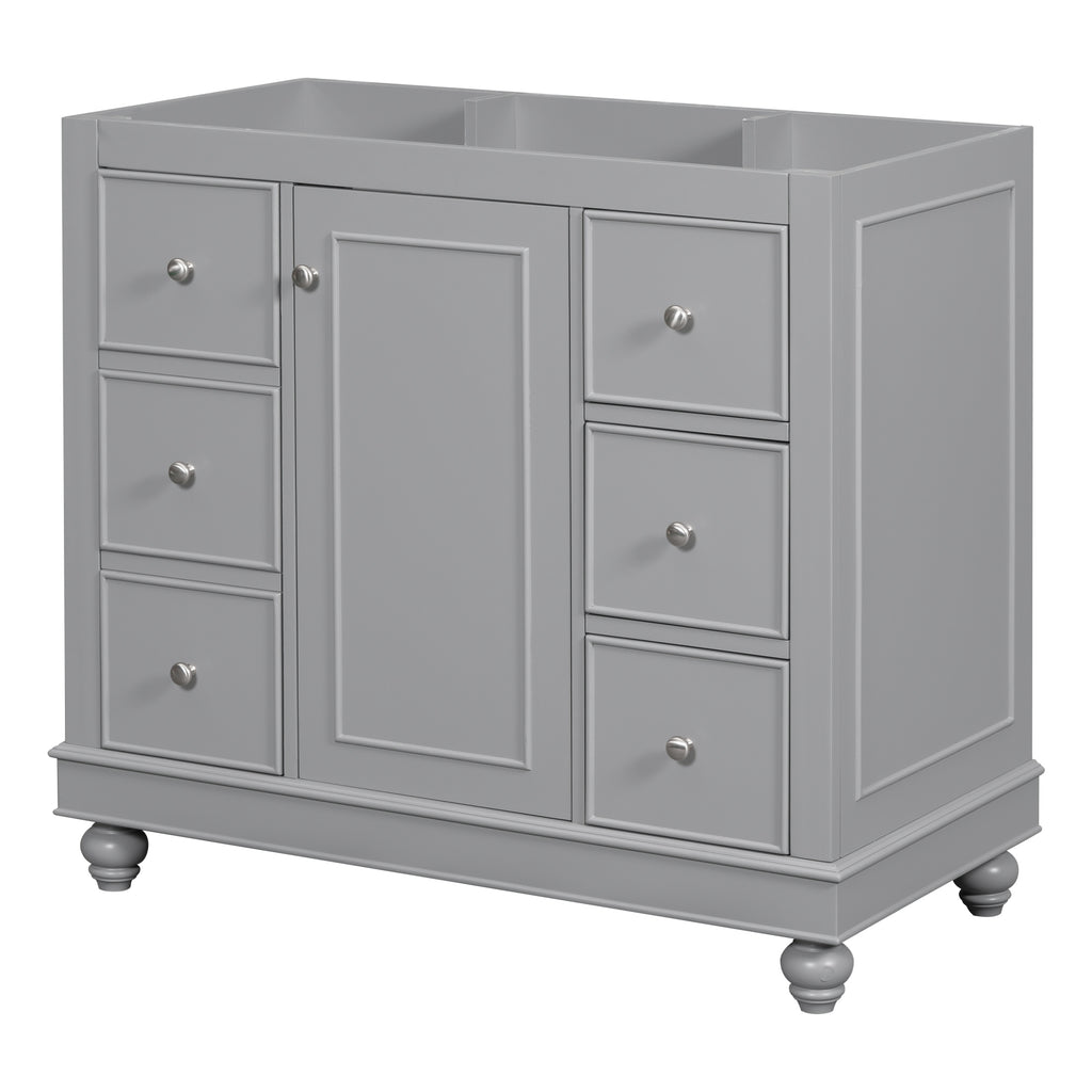 Leoglint [Cabinet Only] 36" Gray Bathroom vanity(Sink not included)