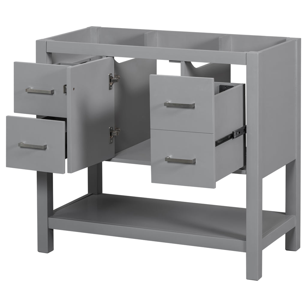 Leoglint [Cabinet Only] 36" Gray Modern Bathroom Vanity with USB(Sink not included)