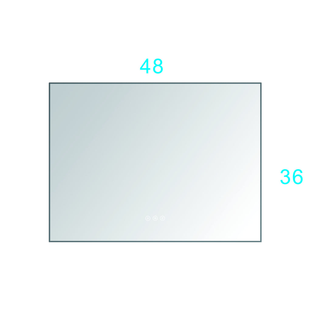 Leoglint 48x 36Inch LED Mirror Bathroom Vanity Mirror with Back Light, Wall Mount Anti-Fog Memory Large Adjustable Vanity Mirror