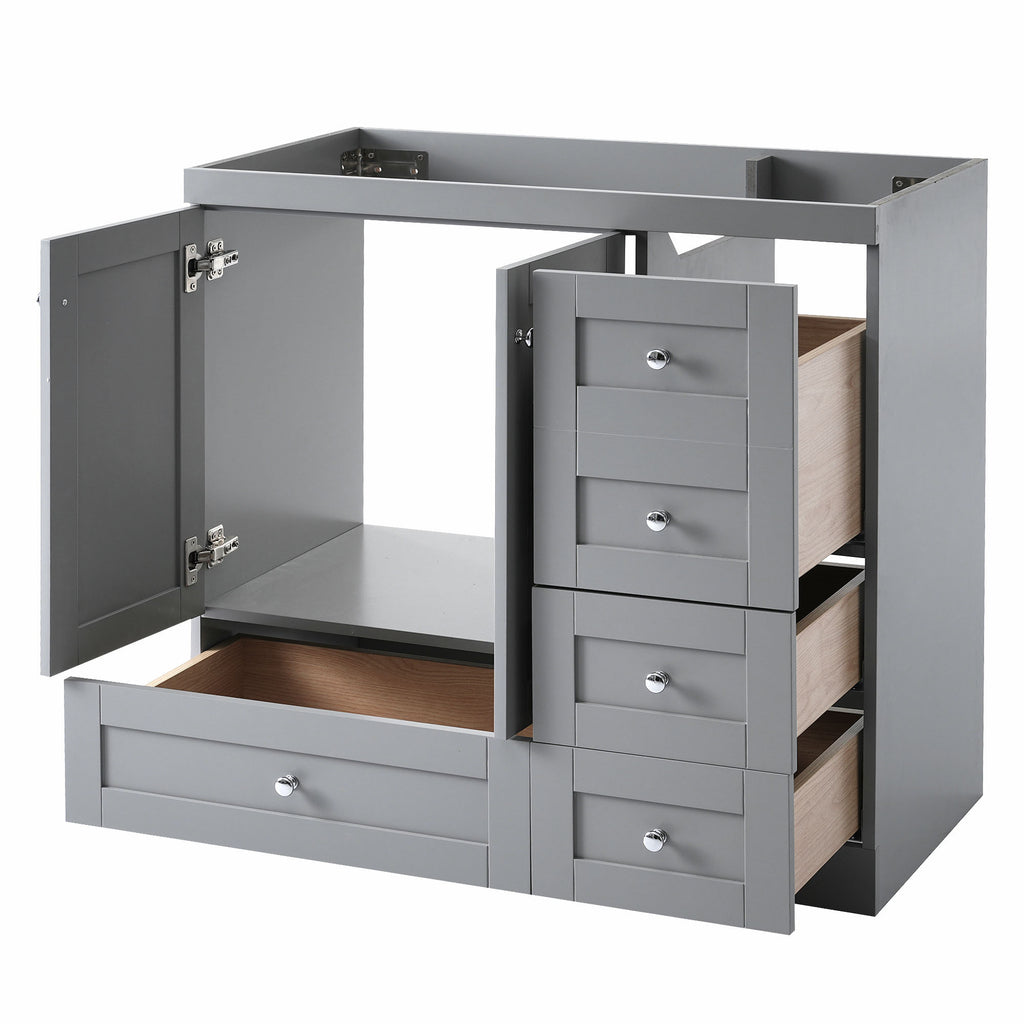 Leoglint [Cabinet Only] 36" Gray Bathroom Vanity(Sink not included)