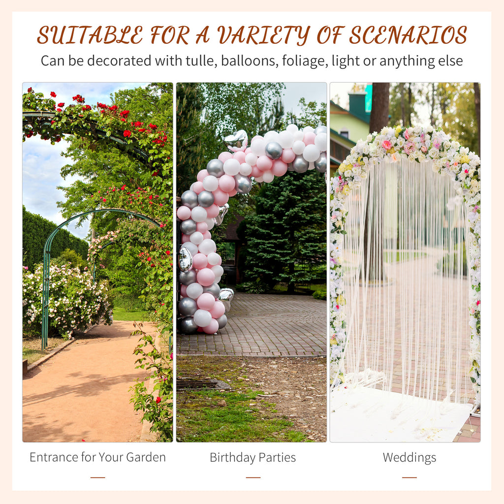 Leoglint 82'' Decorative Metal Garden Trellis Arch with Durable Steel Tubing & Elegant Scrollwork, Perfect for Weddings