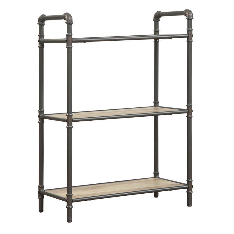 Leoglint ACME Itzel Bookshelf in Antique Oak & Sandy Gray 97162