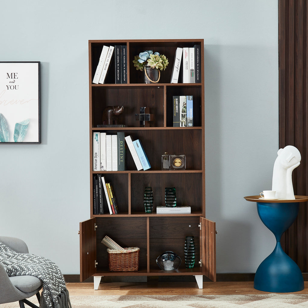 Leoglint Bookcase, Bookshelf,Walnut--[Old sku:AM180710-H]