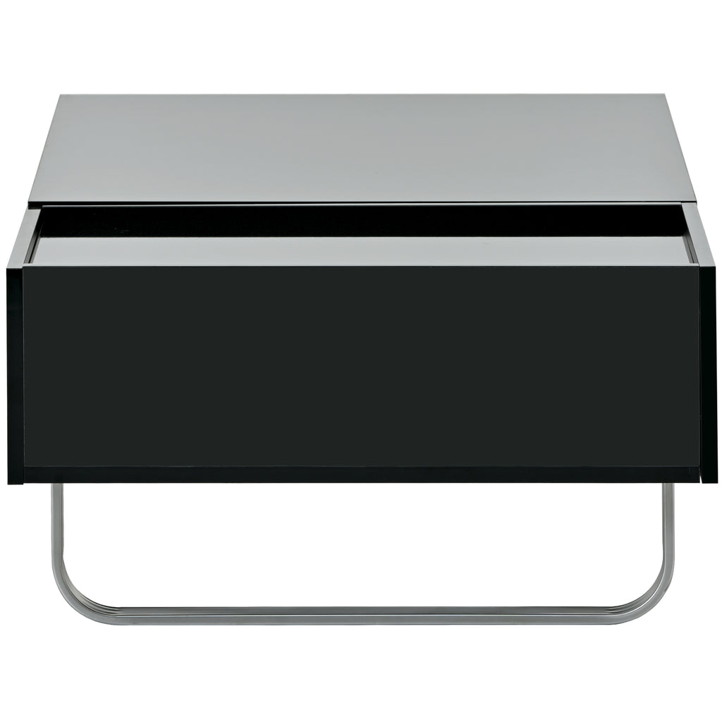 Leoglint [VIDEO provided] ON-TREND Multi-functional Coffee Table with Lifted Tabletop, Contemporary Cocktail Table with Metal Frame Legs, High-gloss Surface Dining Table for Living Room, Black