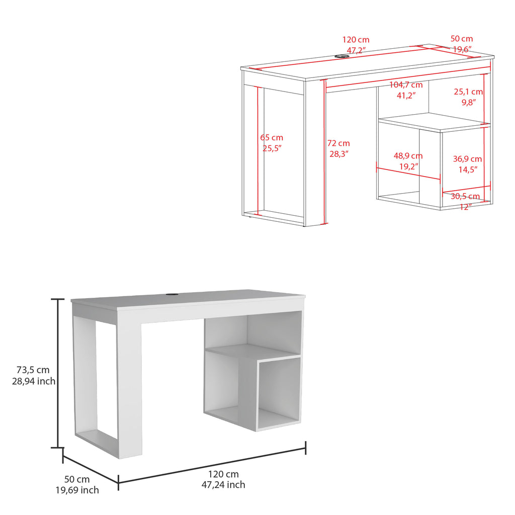 Leoglint Astana Writing Office Desk, Two Shelves