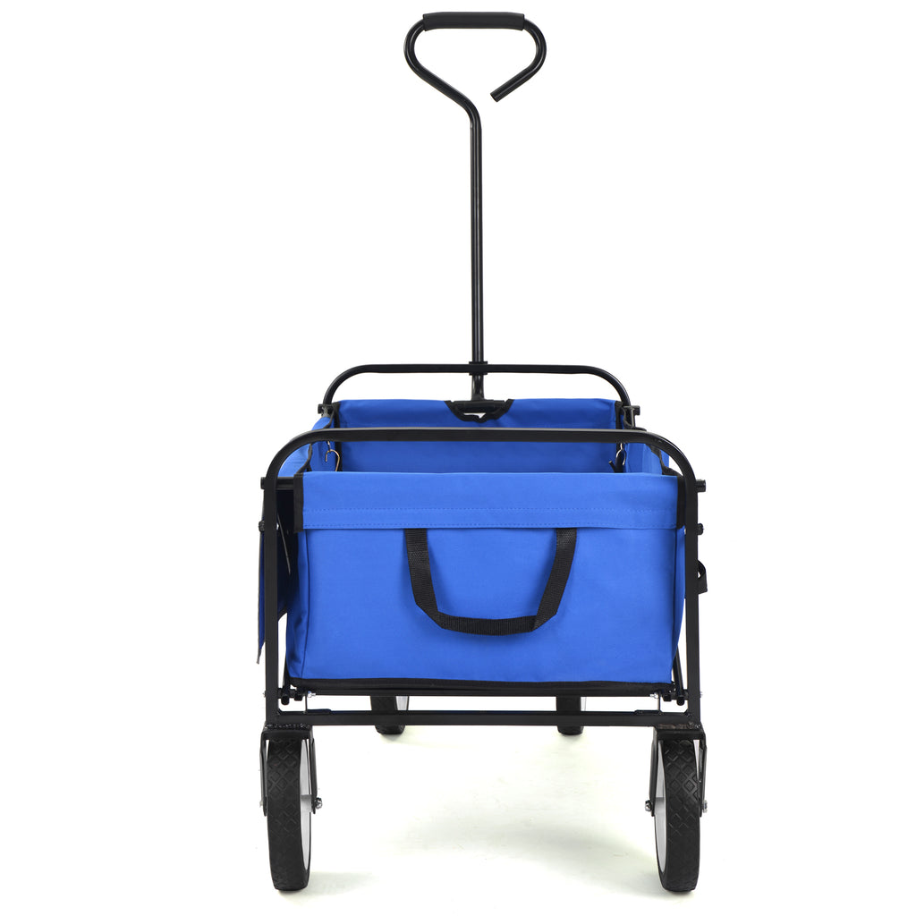 Leoglint Garden cart Folding Wagon Garden Shopping Beach Cart (Blue)