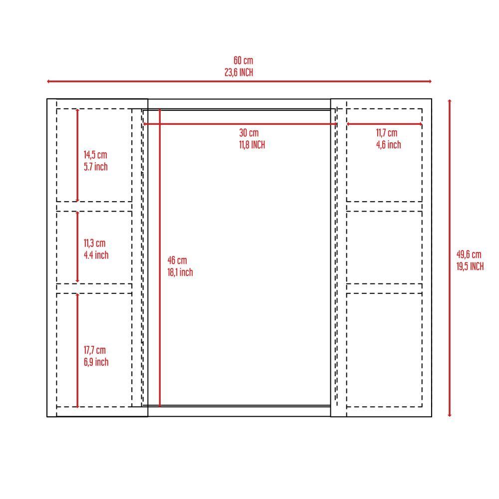 Leoglint Artemisa Medicine Cabinet, Double Door, Mirror, One External Shelf  -Light Gray