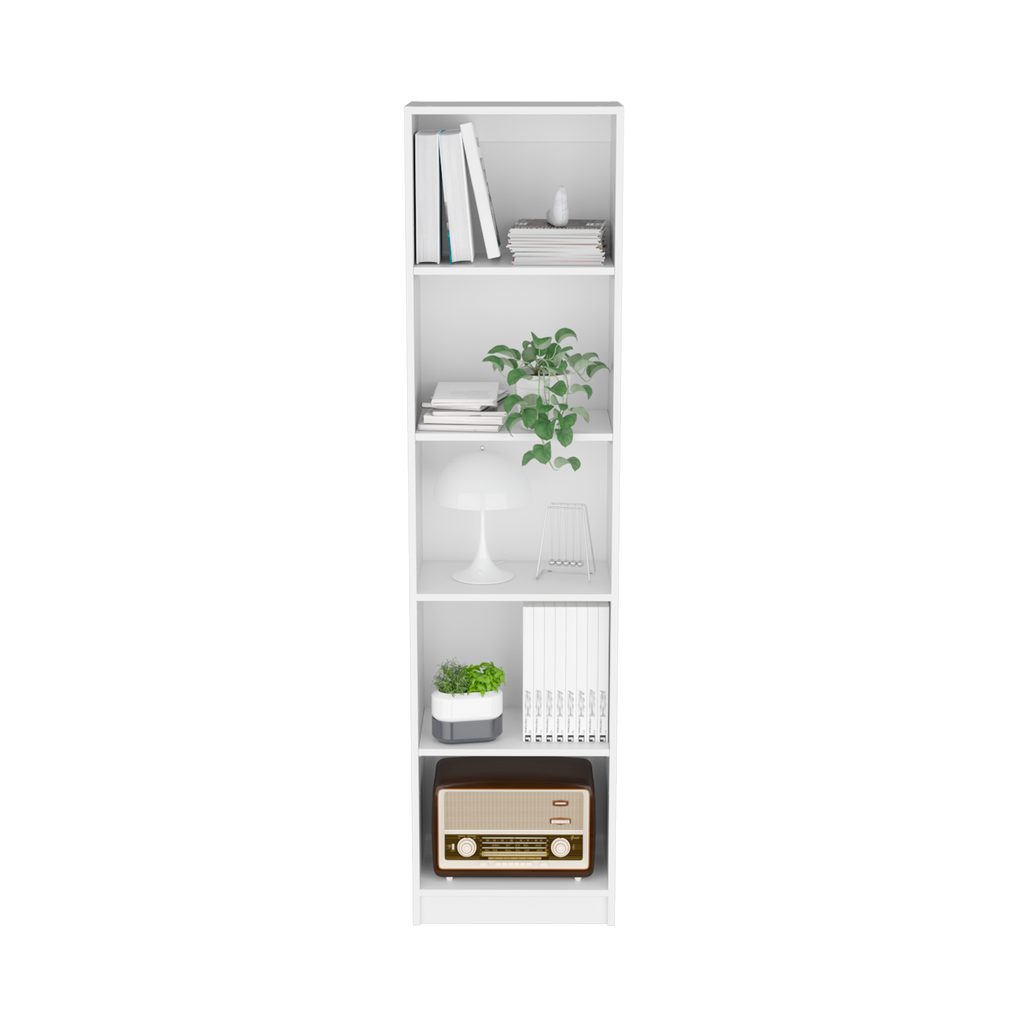 Leoglint Vinton XS Bookcase Compact Bookshelf with Multiple Shelves, White