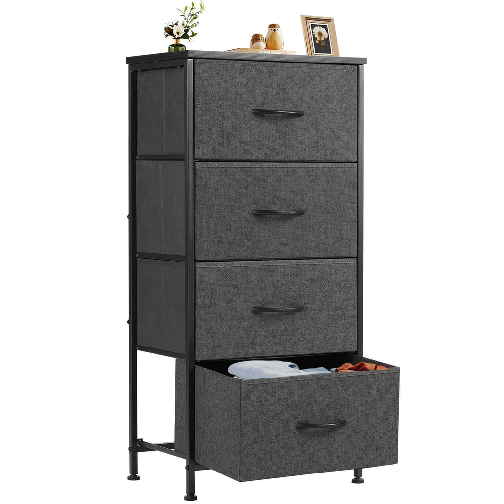 Leoglint Drawer Chest Drawers Dresser Chest of Drawers,Metal Frame and Wood Top,4bc,Gray