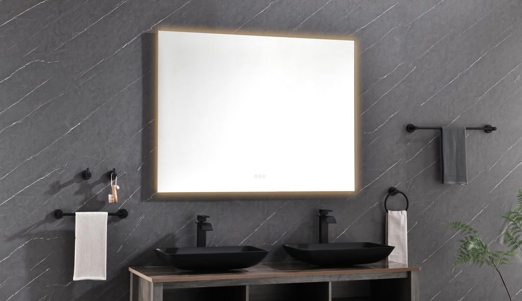 Leoglint 48x 36Inch LED Mirror Bathroom Vanity Mirror with Back Light, Wall Mount Anti-Fog Memory Large Adjustable Vanity Mirror