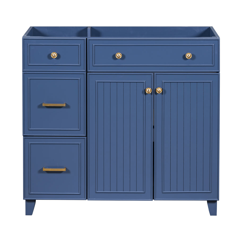 Leoglint [Cabinet Only] 36" Blue Bathroom Vanity(Sink not included)