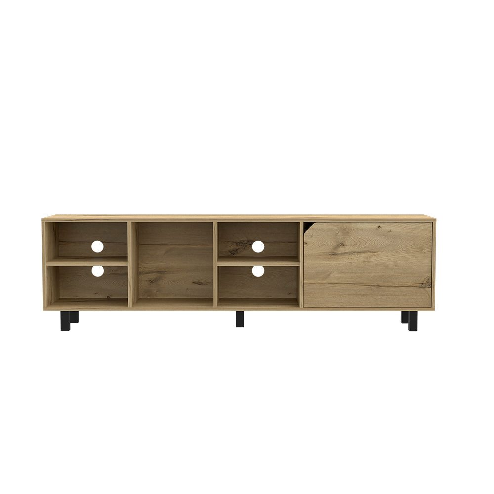 Leoglint TV Stand for TV´s up 70" Estocolmo, Four Open Shelves, Light Oak Finish