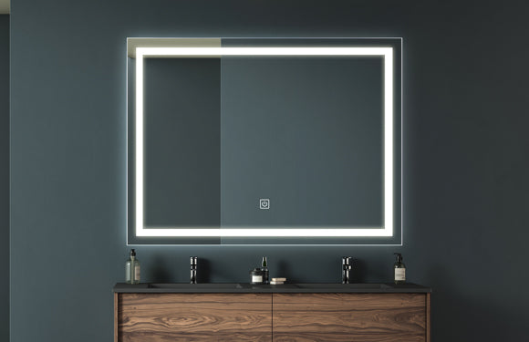 Leoglint 40" X 32" LED Vanity Mirror with Dimmable Touch & Wall Switch Control, Anti-Fog, CRI 90, Adjustable 3000K-6000K, IP54 Waterproof