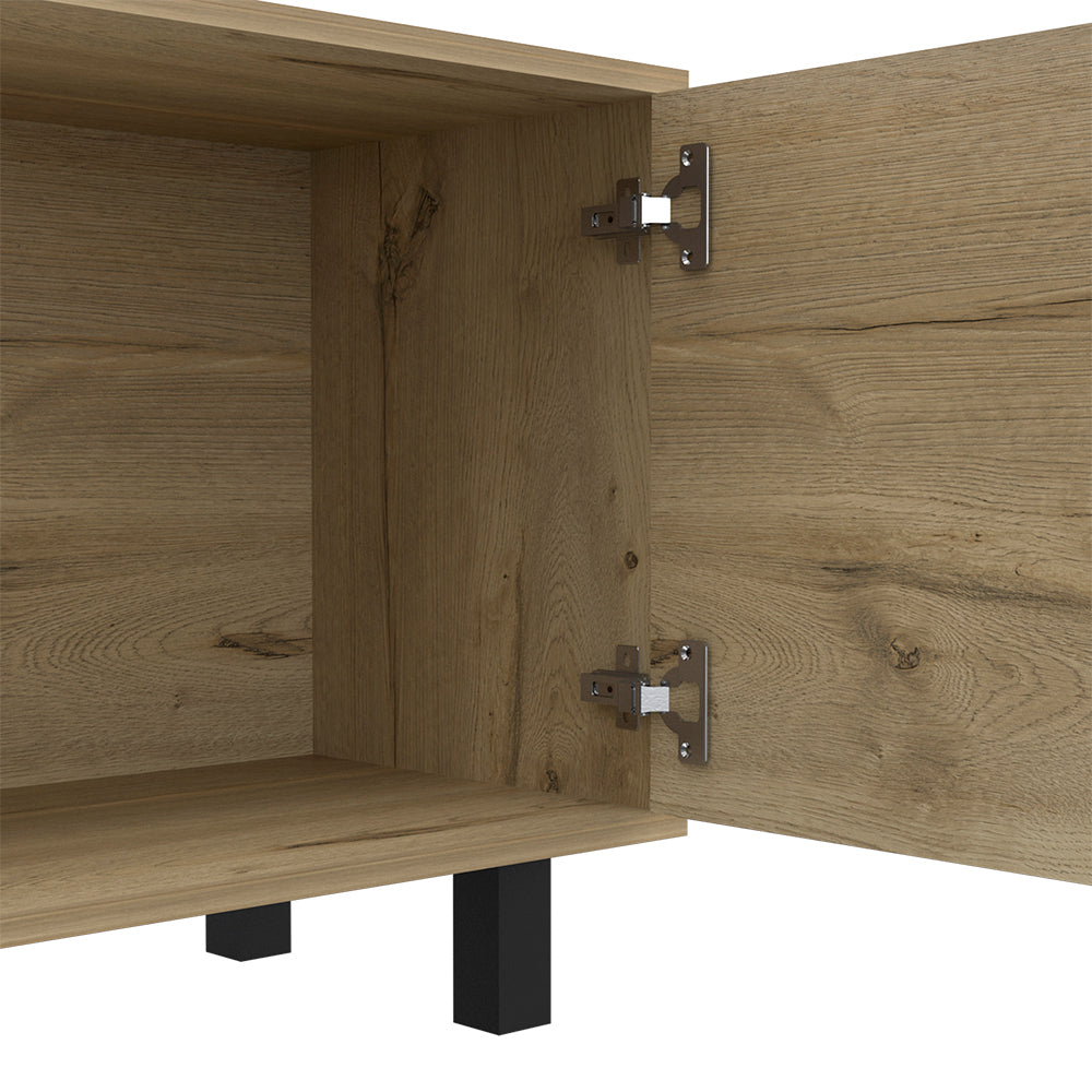 Leoglint TV Stand for TV´s up 70" Estocolmo, Four Open Shelves, Light Oak Finish