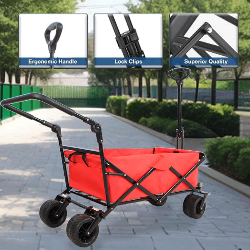 Leoglint Utility Park Garden Cart Tool Customized Color Folding Camping Trolley Outdoor Picnic Beach Wagon