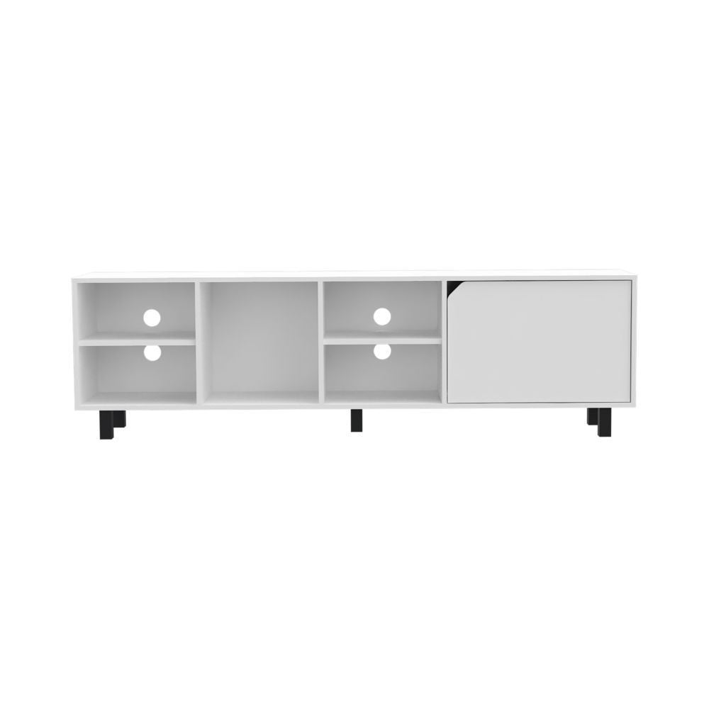 Leoglint TV Stand for TV´s up 70" Estocolmo, Four Open Shelves, White Finish