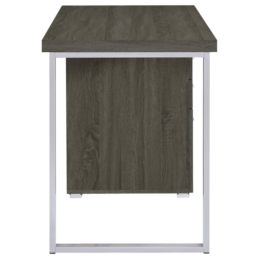 Leoglint Weathered Grey 3-drawer Reversible Office Desk