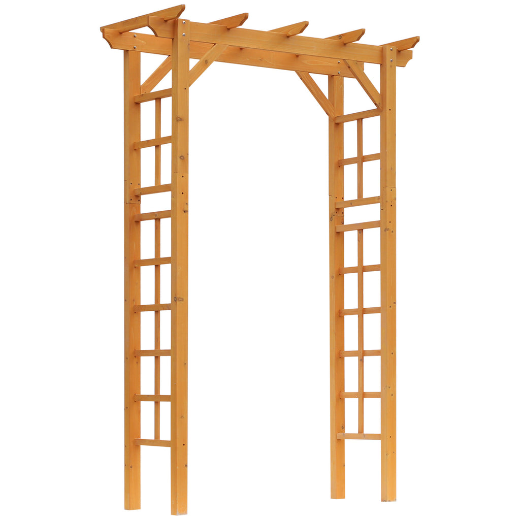 Leoglint 85" Wooden Garden Trellis Arbor for Wedding and Ceremony, Outdoor Garden Arch Trellis for Climbing Vines - Orange