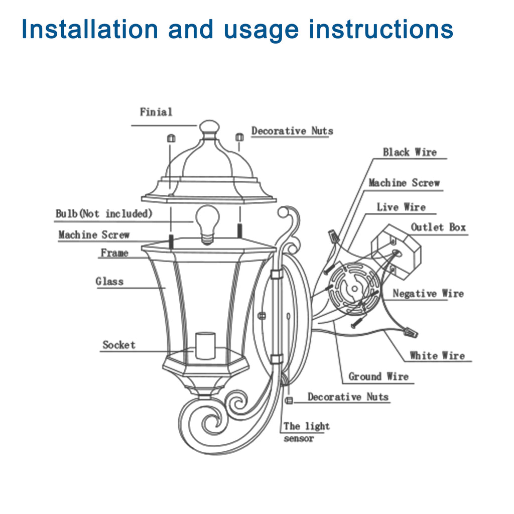 Leoglint Pendant Outdoor Waterproof Glass Retro Wall Lamp Chandelier with light sense