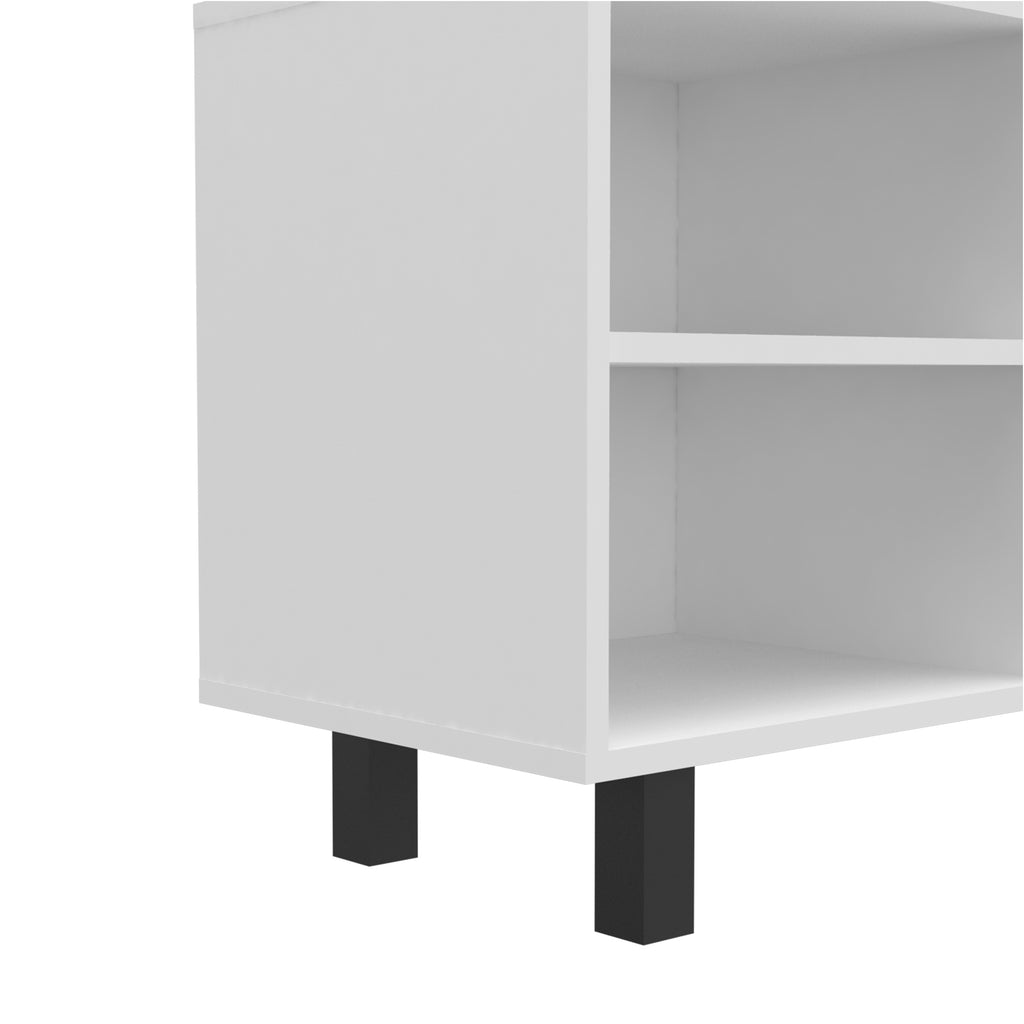 Leoglint TV Stand for TV´s up 70" Estocolmo, Four Open Shelves, White Finish