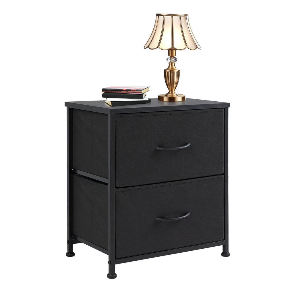 Leoglint Drawer Chest Drawers Dresser Chest of Drawers,Metal Frame and Wood Top,2bc,Black