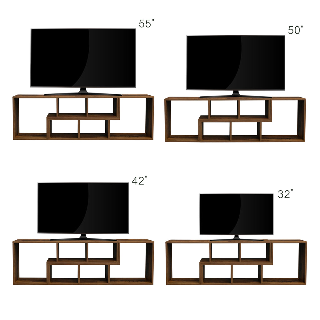 Leoglint Double L-Shaped Oak TV Stand,Display Shelf ,Bookcase for Home Furniture,Fir Wood