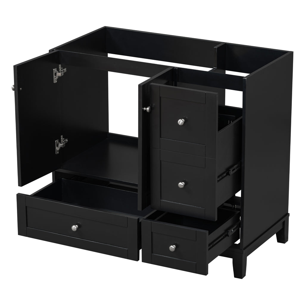 Leoglint [Cabinet Only] 36" Bathroom Vanity-Black (Sink not included)