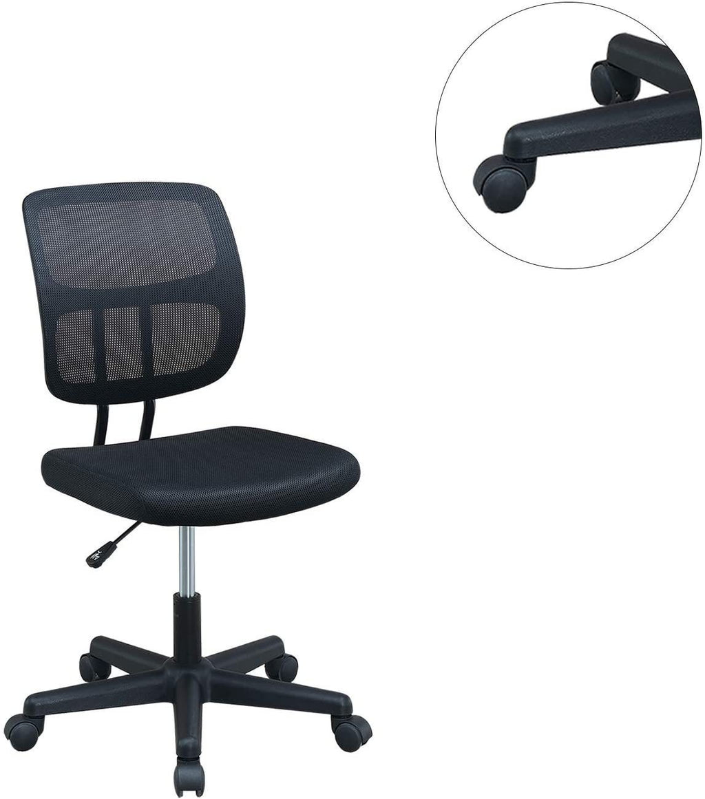 Leoglint Elegant Design 1pc Office Chair Black Mesh Desk Chairs wheels Breathable Material Seats