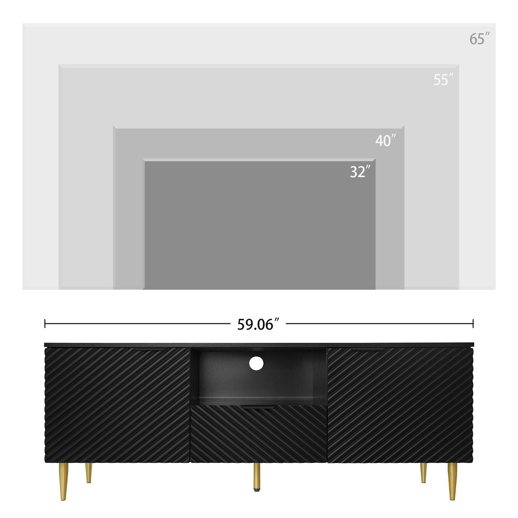 Leoglint TV Stand with Solid Ion Feet, TV Console Table for Living Room, Bedroom