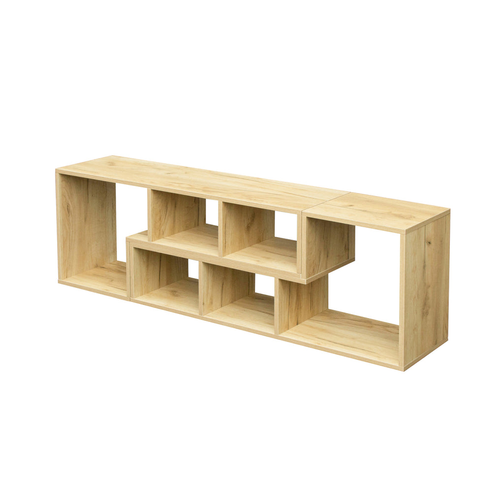 Leoglint Double L-Shaped Oak TV Stand,Display Shelf ,Bookcase for Home Furniture,OAK