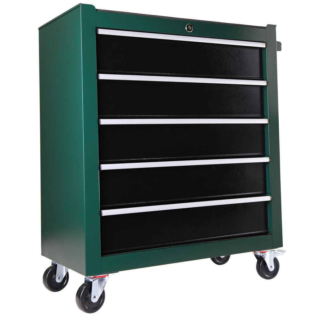 Leoglint 5-Drawers Rolling Tool Chest,Tool Cabinet on Wheels with Keyed Locking System and Drawer Liners,Tool Chest with Link Buckle and can be Combined to Large Cabinet Set,for Warehouse,Garage