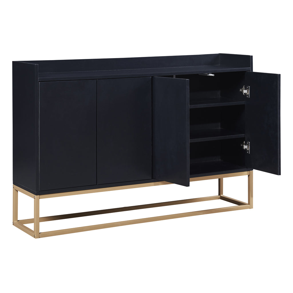 Leoglint TREXM Modern Sideboard Elegant Buffet Cabinet with Large Storage Space for Dining Room, Entryway (Black)