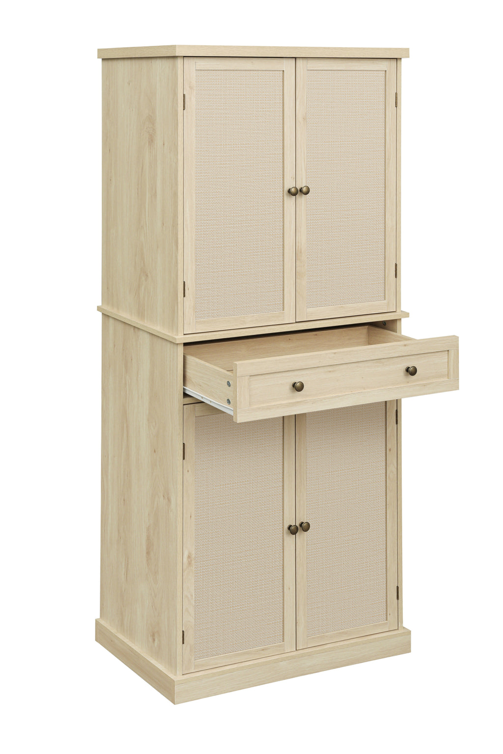 Leoglint Sideboard 4 Door Cabinet with 1 Drawer, with 4 Adjustable Inner Shelves, Storage Cabinet