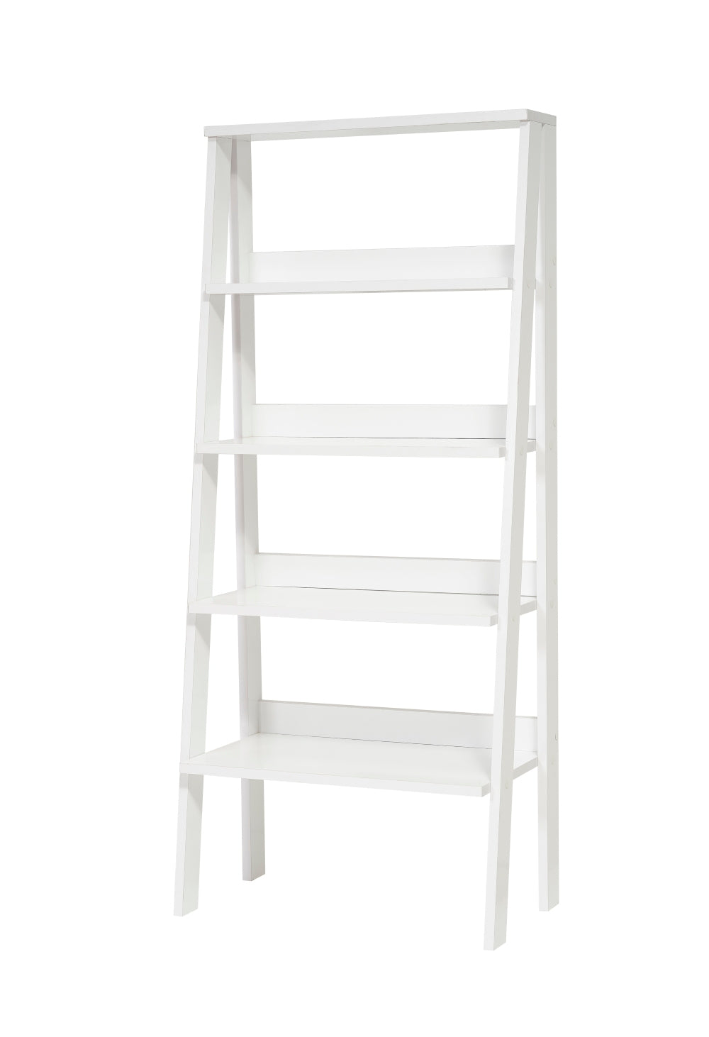 Leoglint Furnish Home Store Otavio 5 Tier Modern Ladder Bookshelf Organizers, Wood Frame Bookshelf for Small Spaces in Your Living Rooms, Office Furniture Bookcase, White