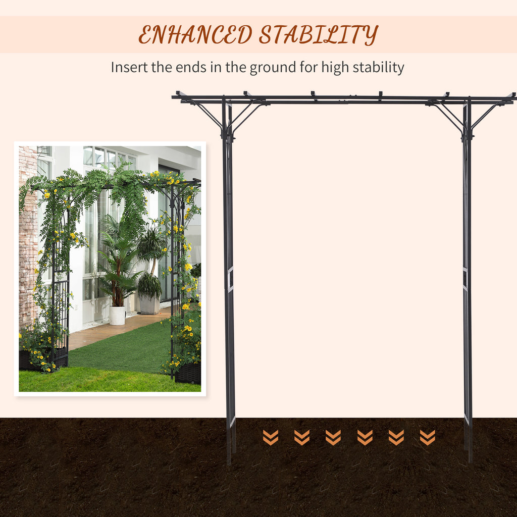 Leoglint 82'' Decorative Metal Garden Trellis Arch with Durable Steel Tubing & Elegant Scrollwork, Perfect for Weddings