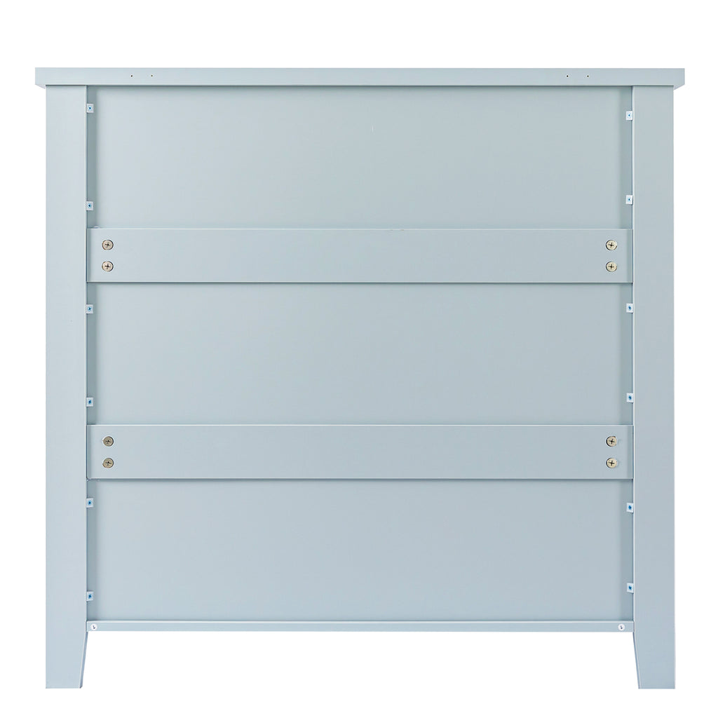 Leoglint Drawer DresserBAR CABINET side cabinet,buffet sideboard,buffet service counter,solid wood frame,plasticdoor panel,retro shell handle,applicable to dining room,living room,kitchen corridor,Grayish Blue