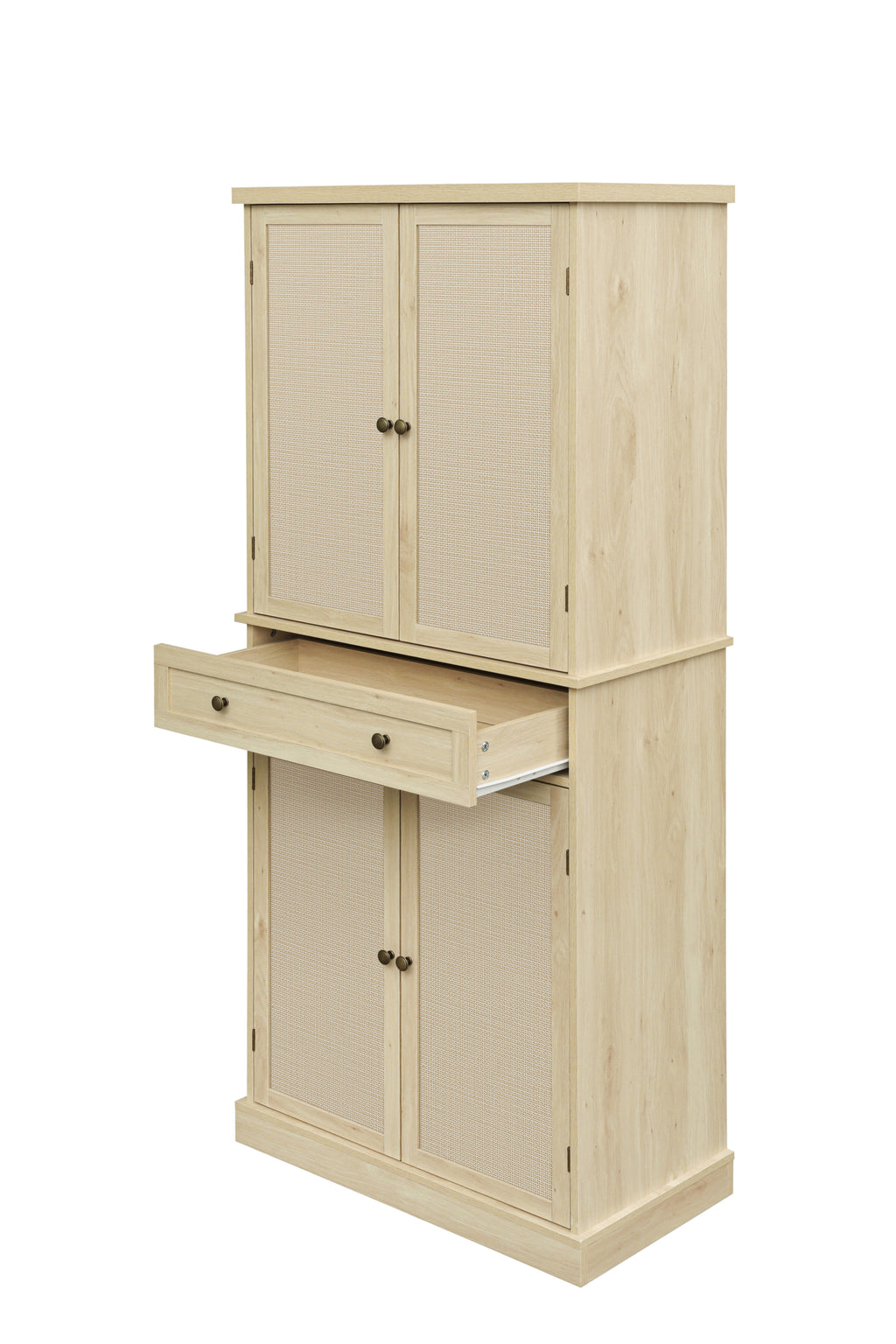 Leoglint Sideboard 4 Door Cabinet with 1 Drawer, with 4 Adjustable Inner Shelves, Storage Cabinet