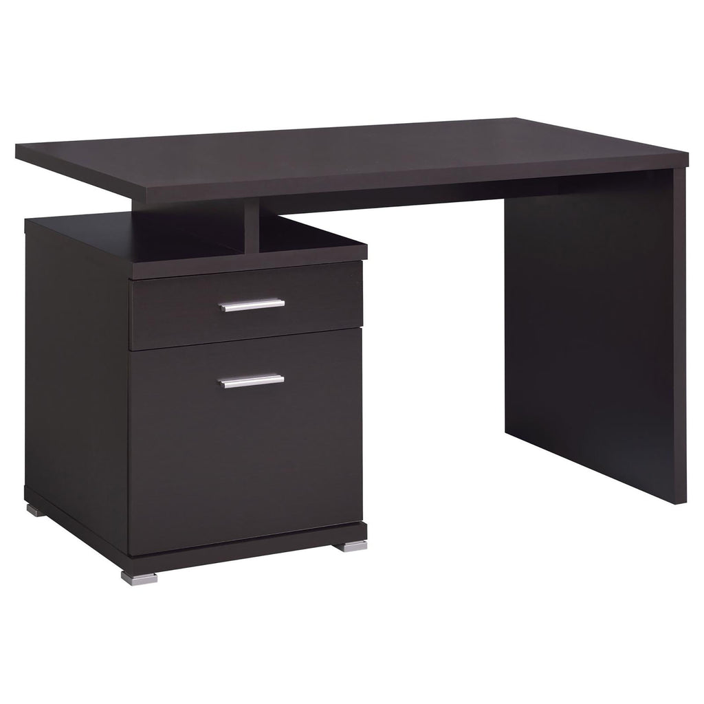 Leoglint Cappuccino 2-Drawer Reversible Office Desk