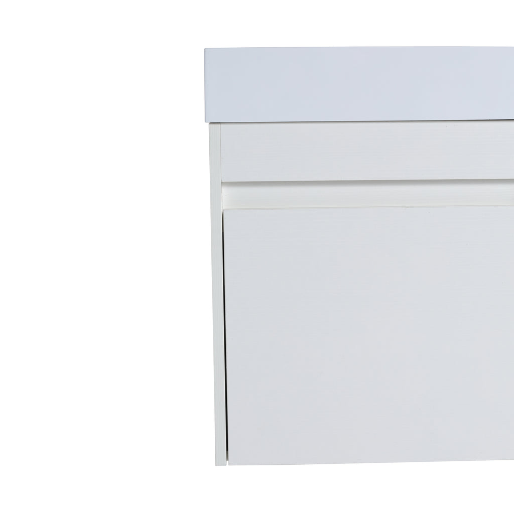 Leoglint 18'' Floating Wall-Mounted Bathroom Vanity with White Resin Sink & Soft-Close Cabinet Door