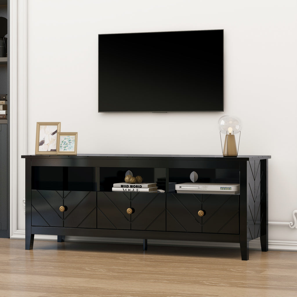 Leoglint 3 drawer TV stand,mid-Century Modern Style,Entertainment Center with Storage, Media Console for Living Room