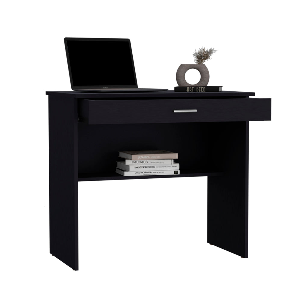 Leoglint 80 C Writting Office Desk, Compact Workstation with Drawer and Lower Shelf