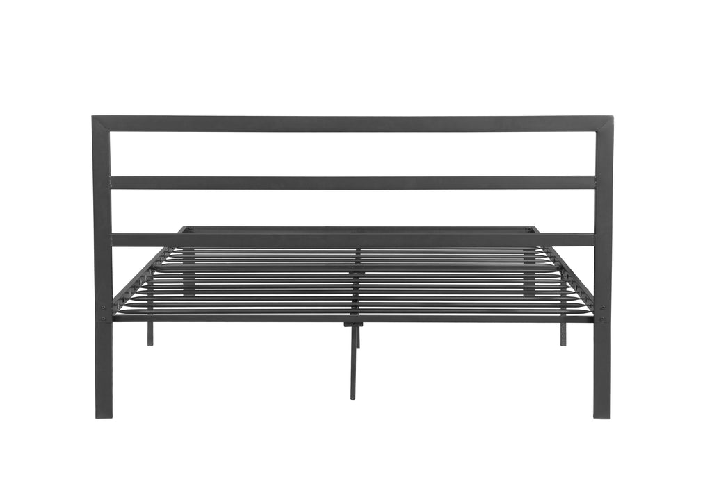 Queen Size Metal Bed Frame with Headboard Charcoal Grey