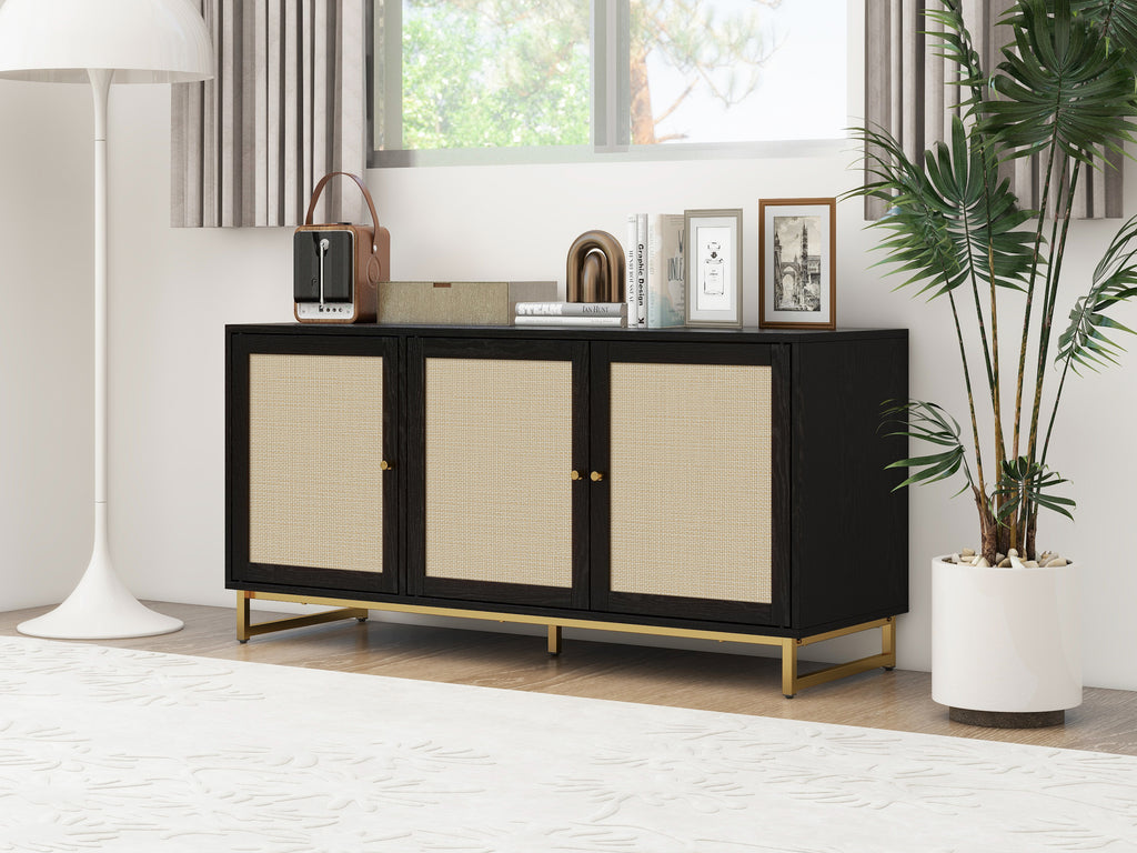 Leoglint 3 Door Cabinet,Sideboard Accent Cabinet, Storage Cabinet for Living Room, Hallway Entryway Kitchen