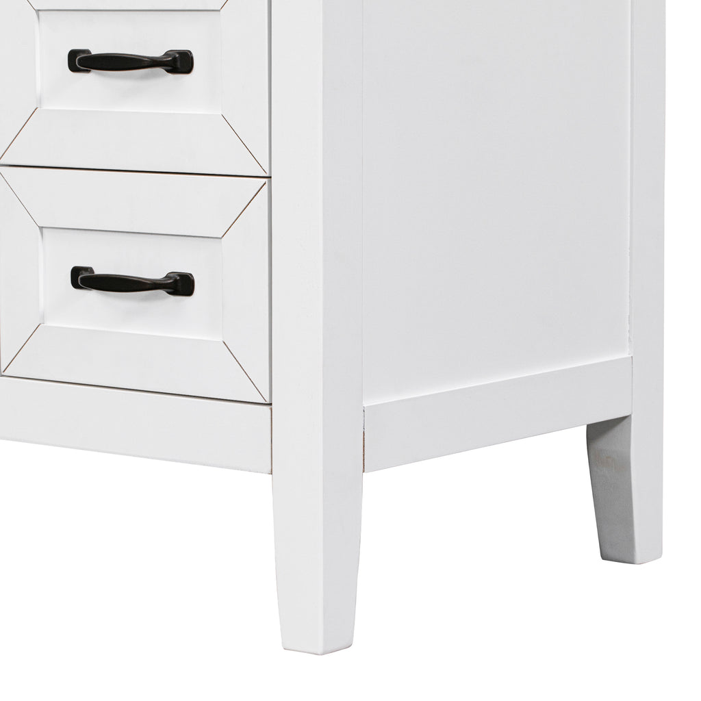 Leoglint 36" Bathroom Vanity without Sink, Cabinet Base Only, Bathroom Cabinet with Drawers, Solid Frame and MDF Board, White