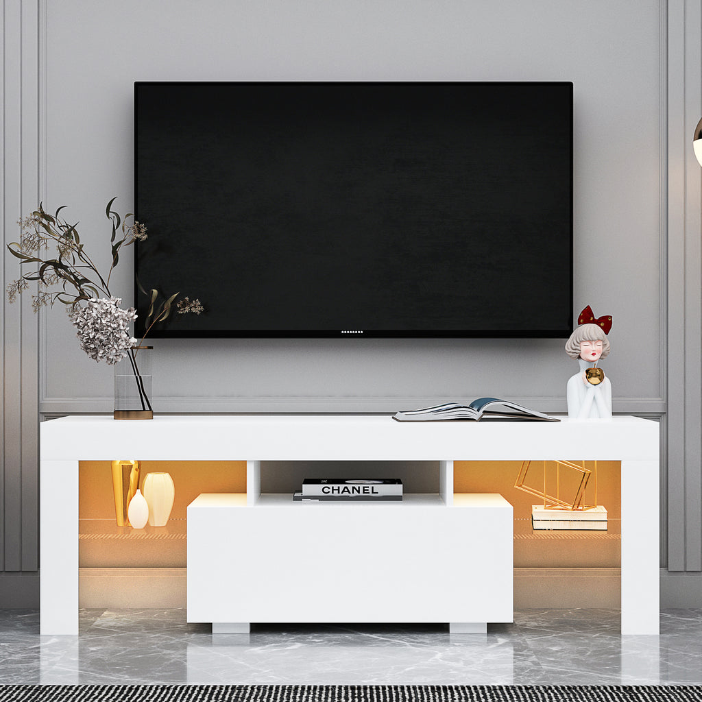 Leoglint Entertainment TV Stand, Large TV Stand TV Base Stand with LED Light TV Cabinet.