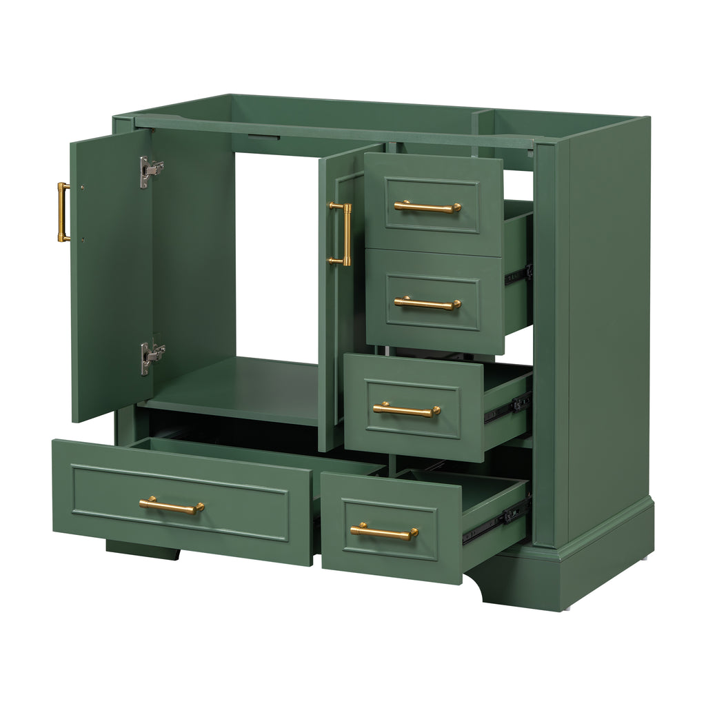 Leoglint [Cabinet Only] 36" Green Traditional Bathroom Vanity(Sink not included)