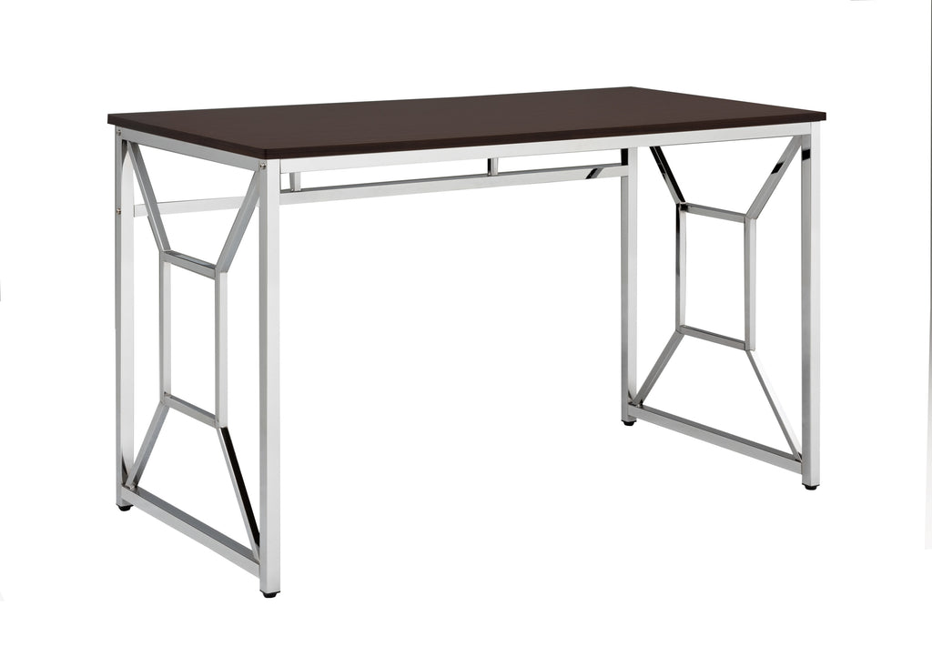 Leoglint Martha Workspace Office Desk MDF/Chrome In Brown