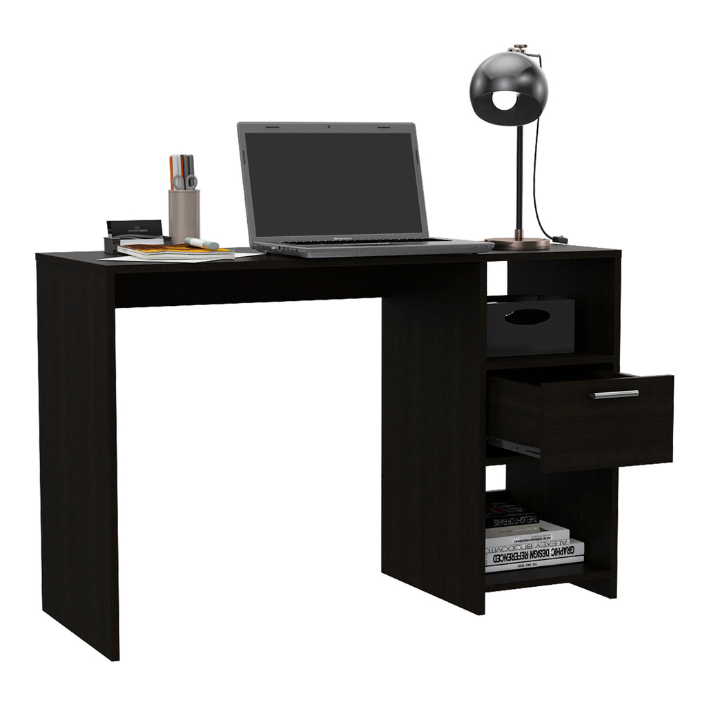 Leoglint Omma Computer Office Desk, One Drawer, Two Shelves